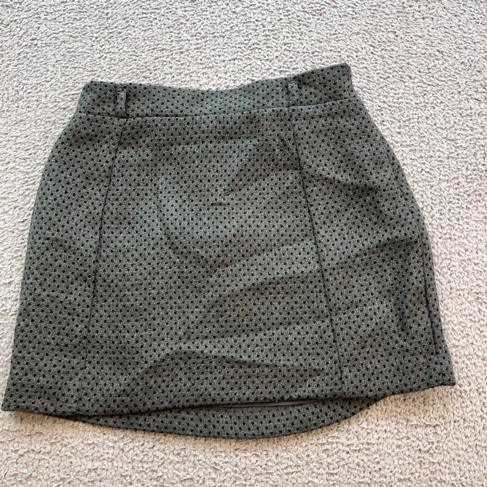 I Love H81 Forever 21 Grey Textured Wool Blend Mini Skirt Size 26 A Line School